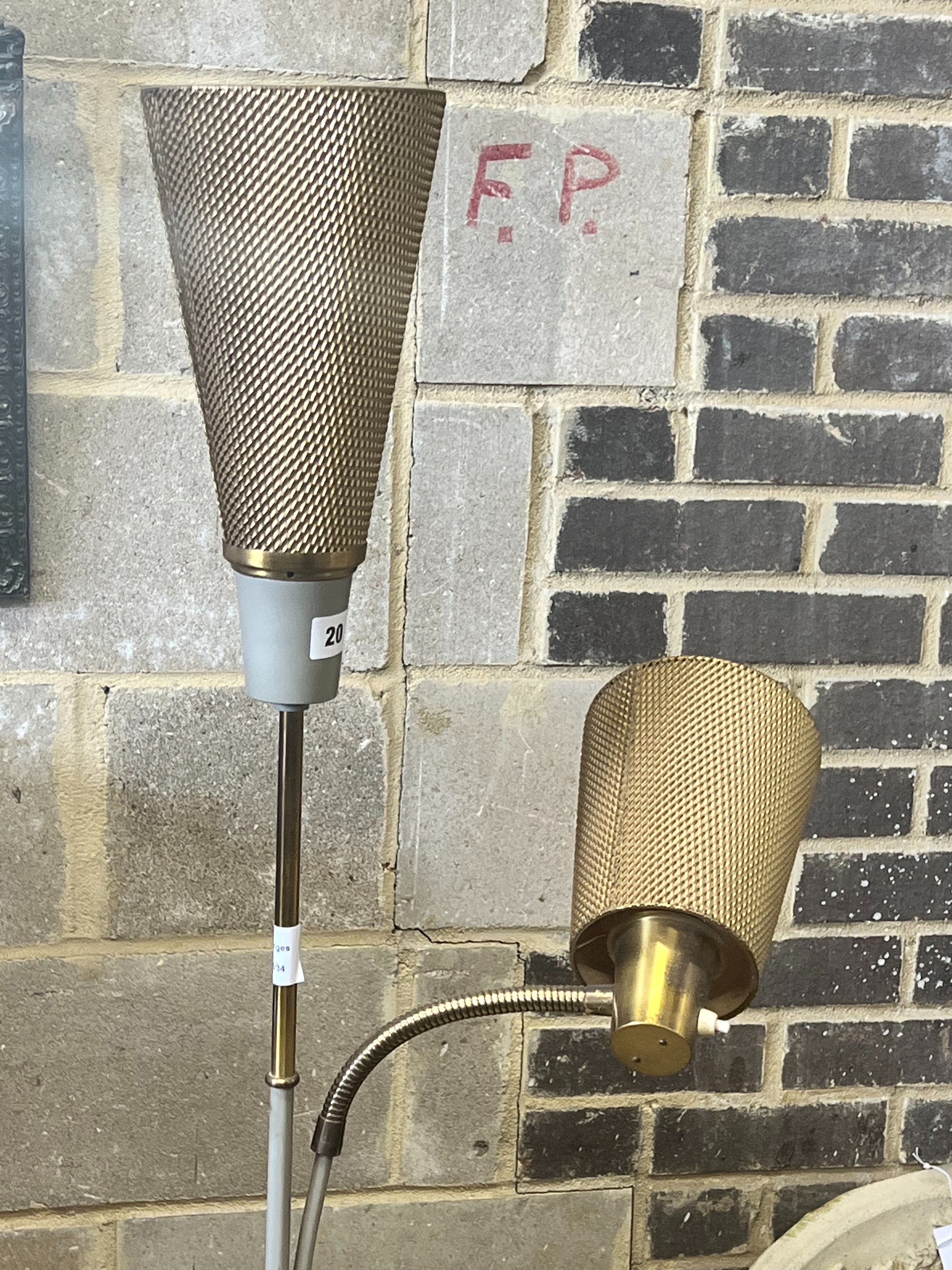 A 1950s standard lamp, height 159cm